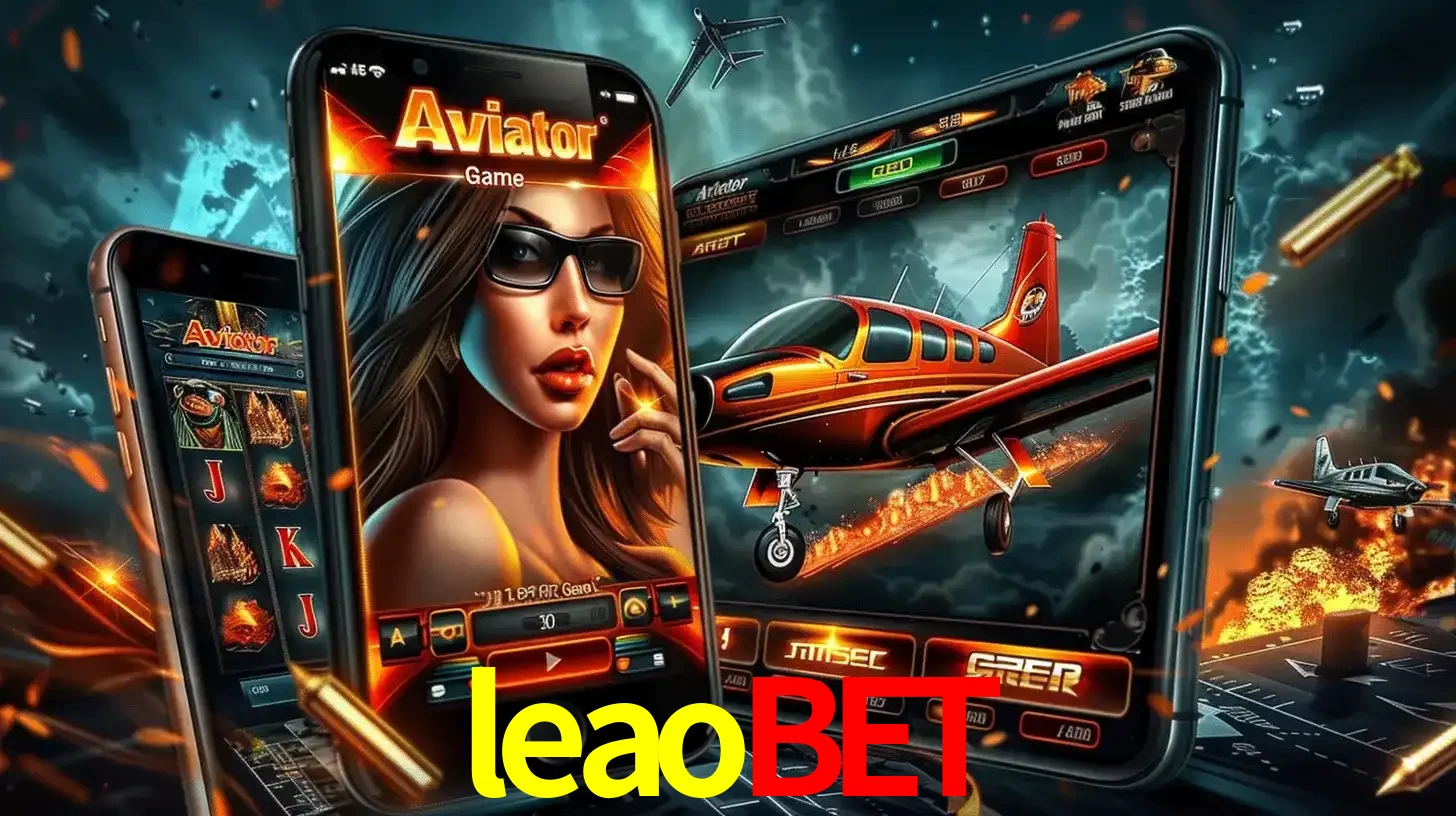 O popular jogo de apostas Aviator exibido em vários celulares e tablets, mostrando a interface emocionante e a ação de voo disponíveis para jogar agora no leaobet.
