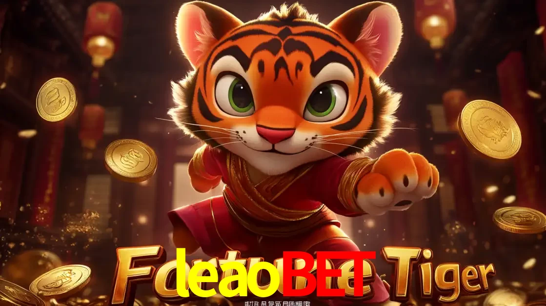 O carismático mascote do jogo de slot Fortune Tiger, um tigre fofo em pose de artes marciais, pronto para trazer sorte e multiplicadores de ganhos no cassino online leaobet.